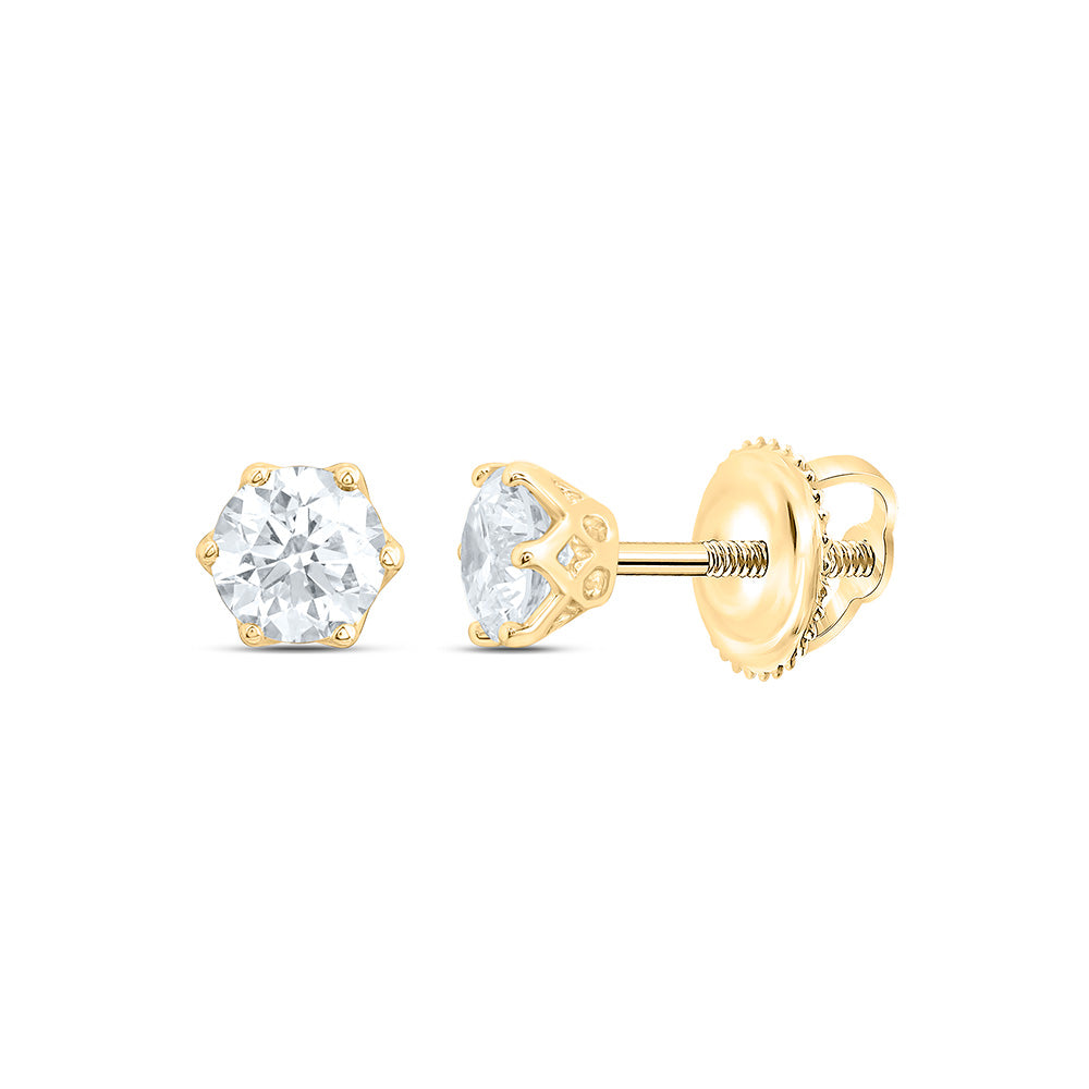 10K Yellow Or White Gold 1 Cttw Lab Grown Diamond Fashion Round earring