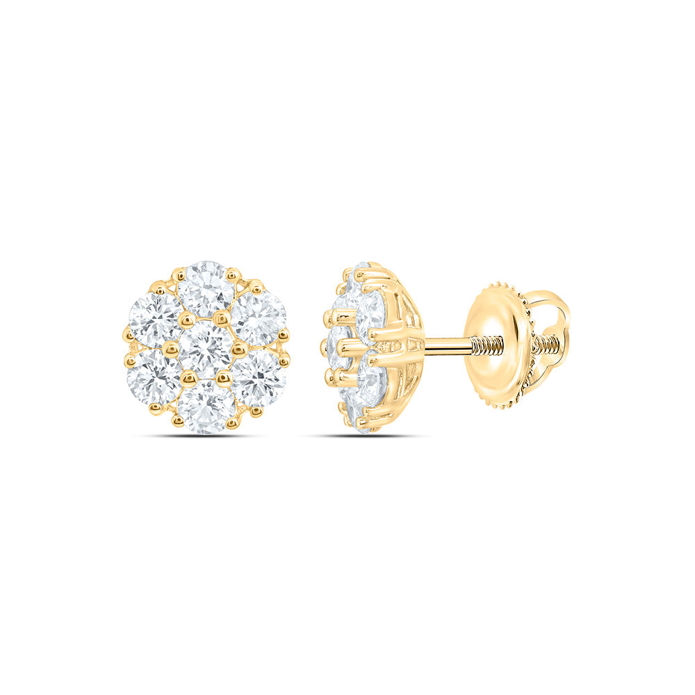 10K Yellow Or White Gold 1 Cttw Lab Grown Diamond Fashion Flower Earring