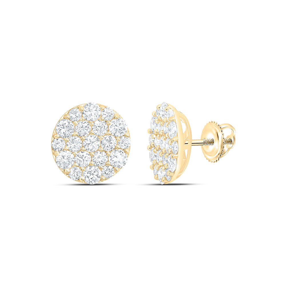 10K Yellow Or White Gold 2 Cttw Lab Grown Diamond Round Mens Earring