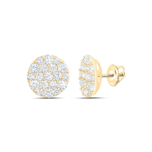 10K Yellow Or White Gold 2 Cttw Lab Grown Diamond Round Mens Earring