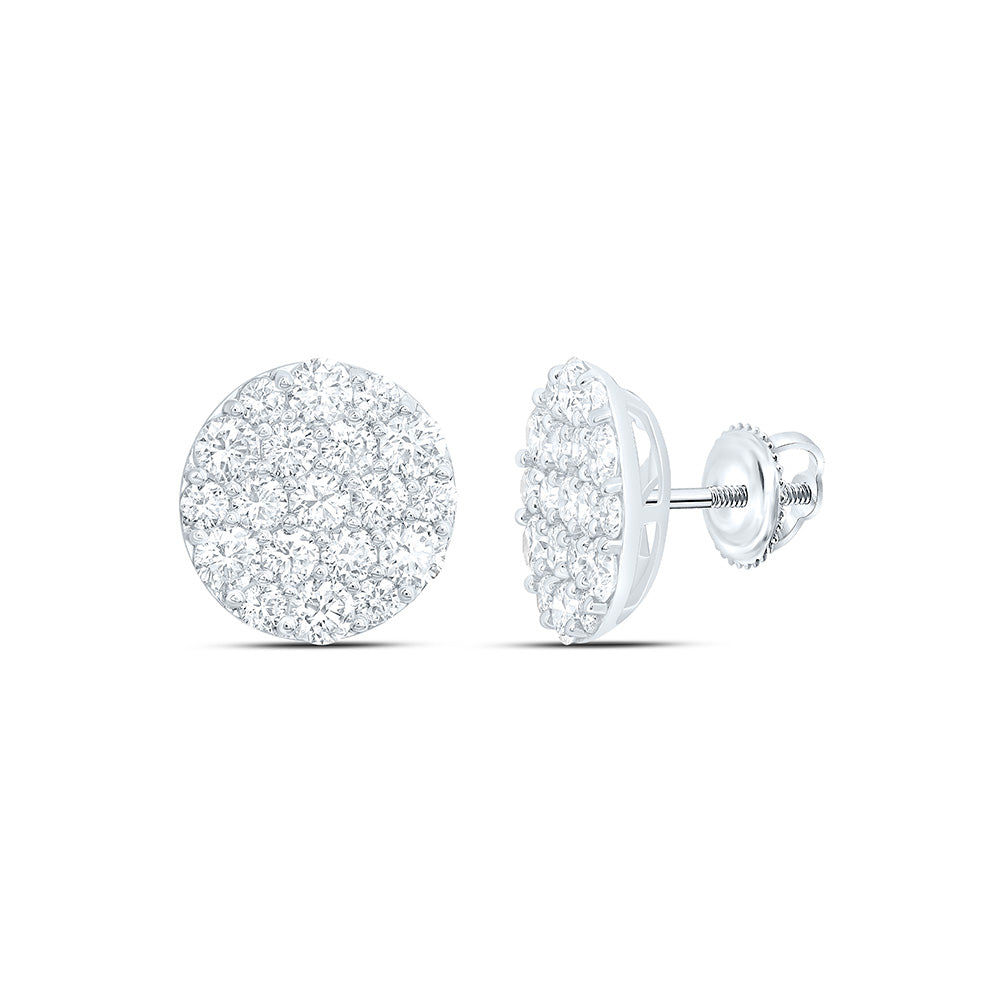 10K Yellow Or White Gold 2 Cttw Lab Grown Diamond Round Mens Earring