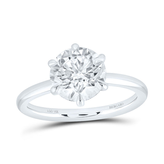 14K Yellow Or White Gold 2 1/2 Cttw Lab Grown Diamond Round Solitaire Ring