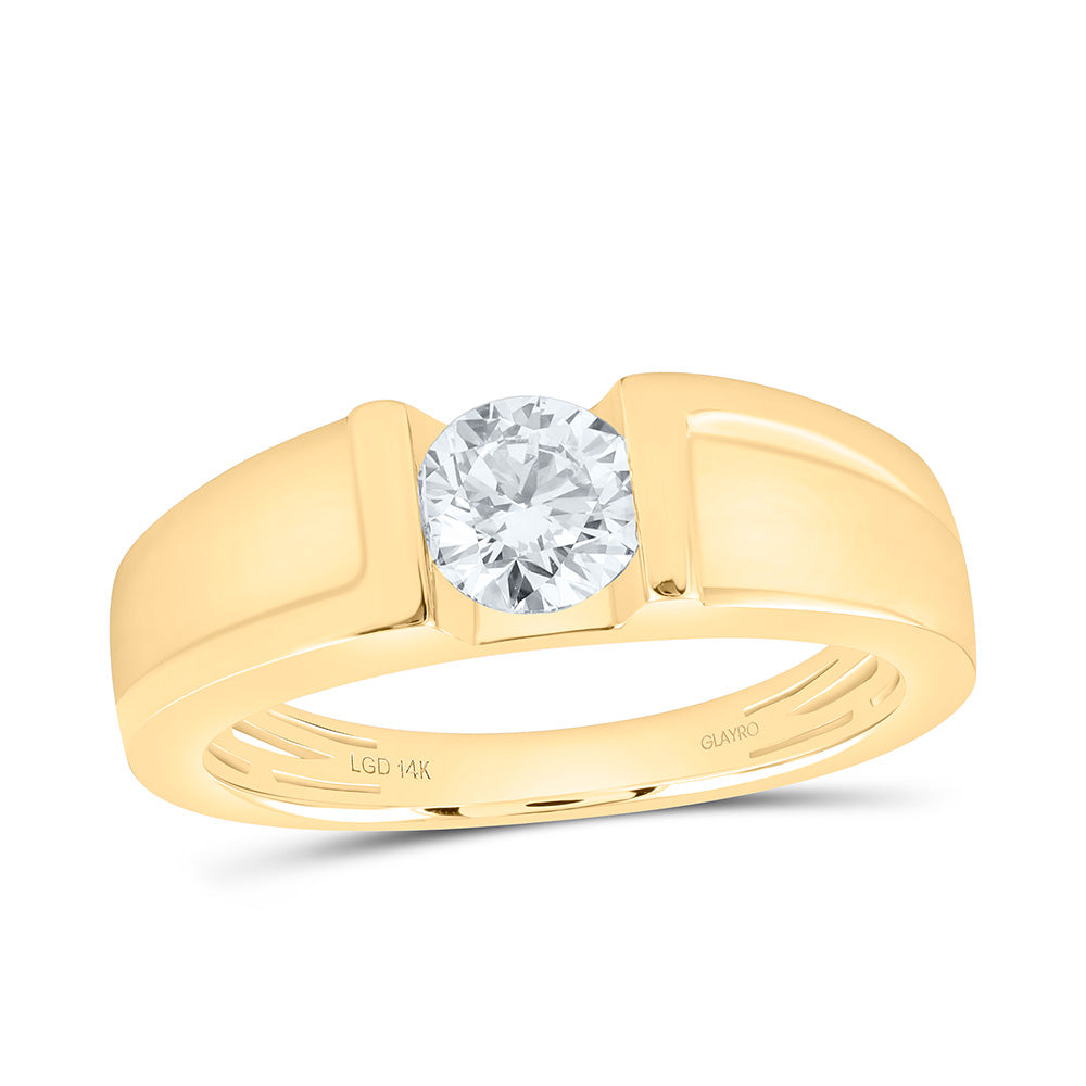 14K Yellow Or White Gold 1 Cttw Lab Grown Diamond Round Mens Ring