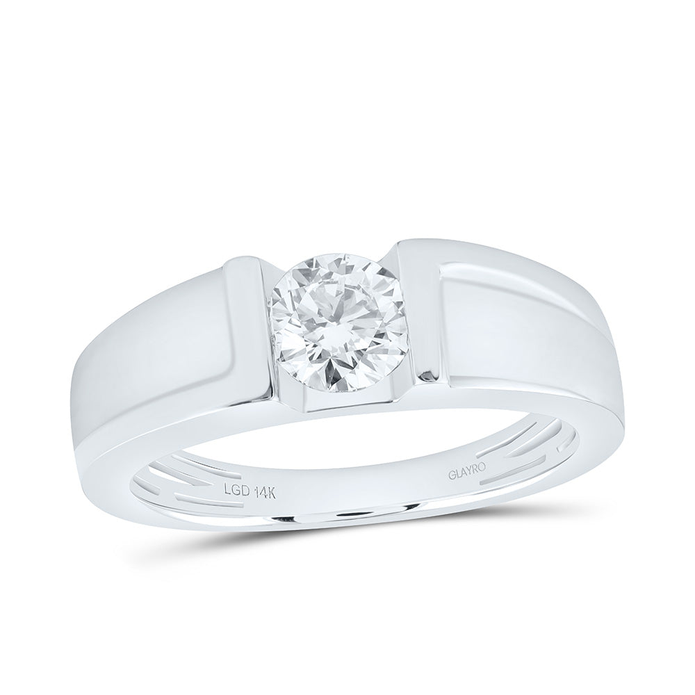 14K Yellow Or White Gold 1 Cttw Lab Grown Diamond Round Mens Ring