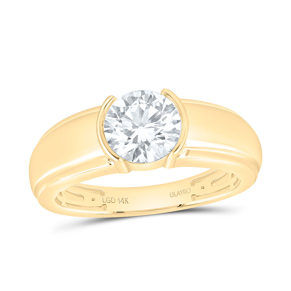 14K Yellow Or White Gold 2 Cttw Lab Grown Diamond Round Mens Ring