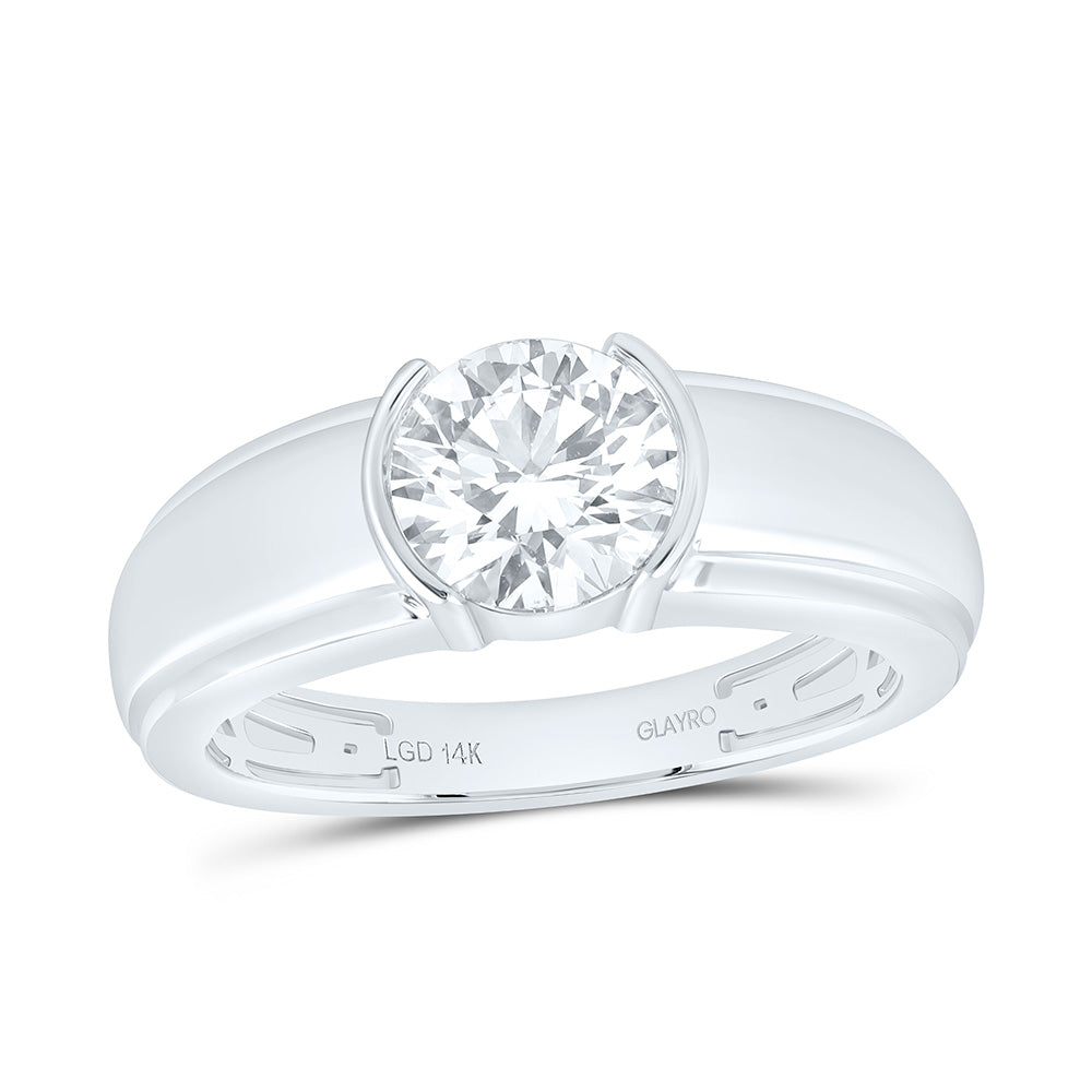 14K Yellow Or White Gold 2 Cttw Lab Grown Diamond Round Mens Ring
