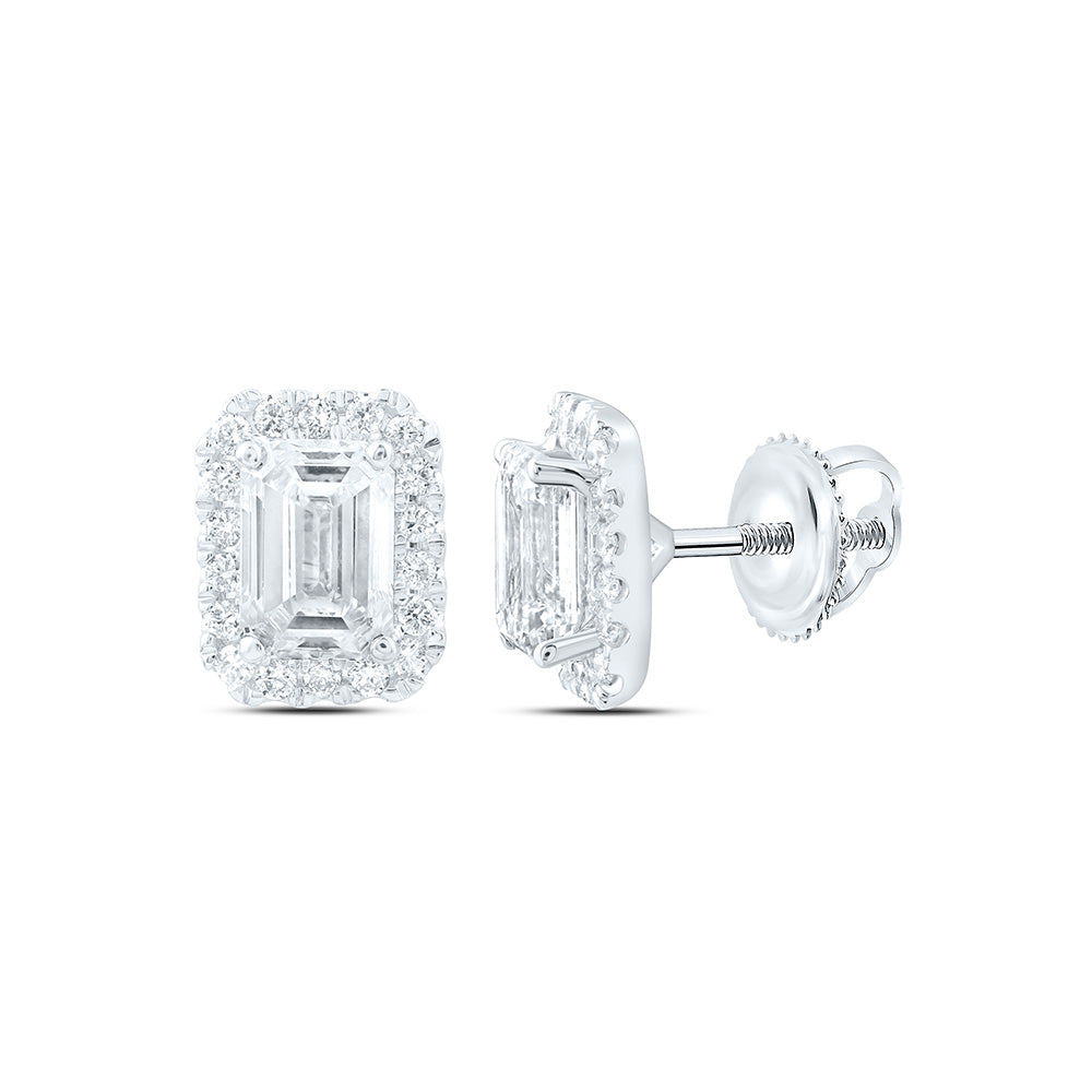 14K Yellow Or White Gold 2 Cttw Lab Grown Diamond Fashion Emerald Earring