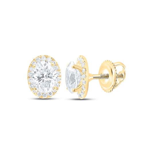 14K Yellow Or White Gold 2 1/3 Cttw Lab Grown Diamond Fashion Oval Earring