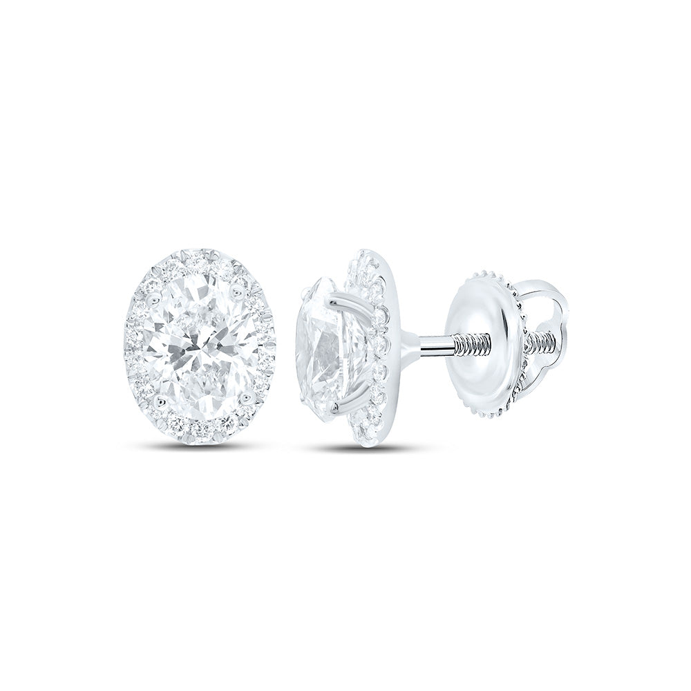 14K Yellow Or White Gold 2 1/3 Cttw Lab Grown Diamond Fashion Oval Earring