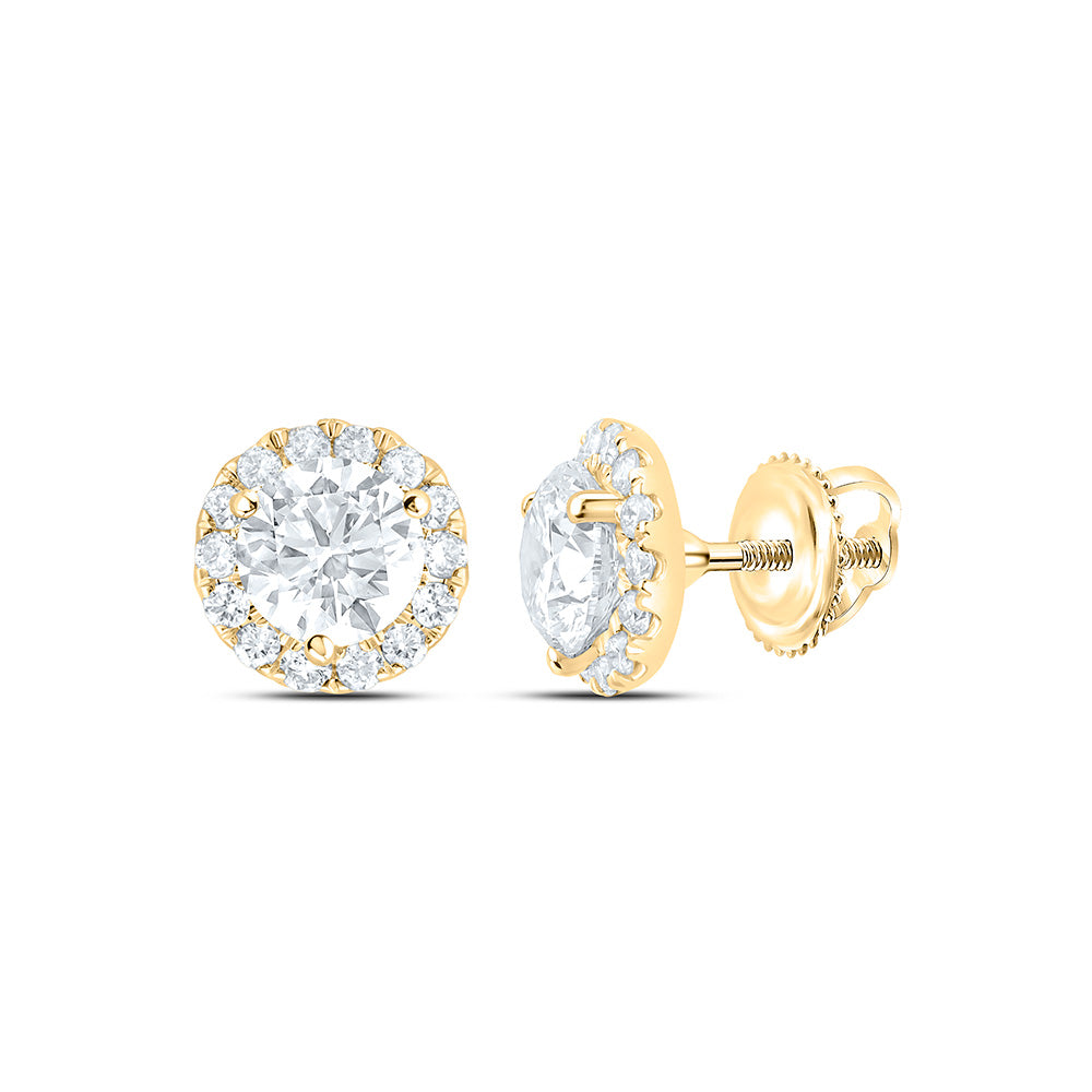 14K Yellow Or White Gold 1 Cttw Lab Grown Diamond Fashion Round Earring