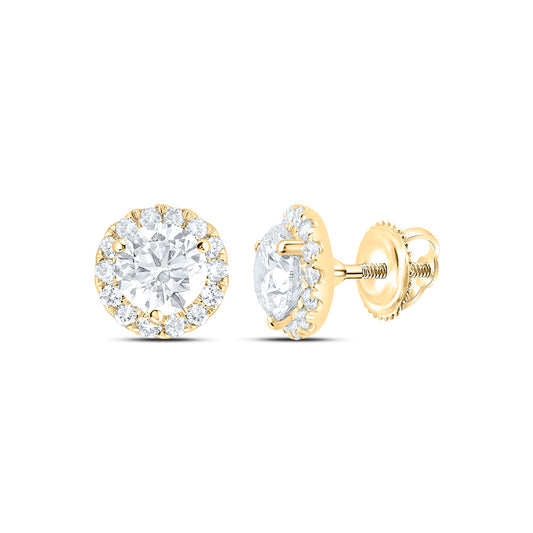 14K Yellow Or White Gold 1 Cttw Lab Grown Diamond Fashion Round Earring