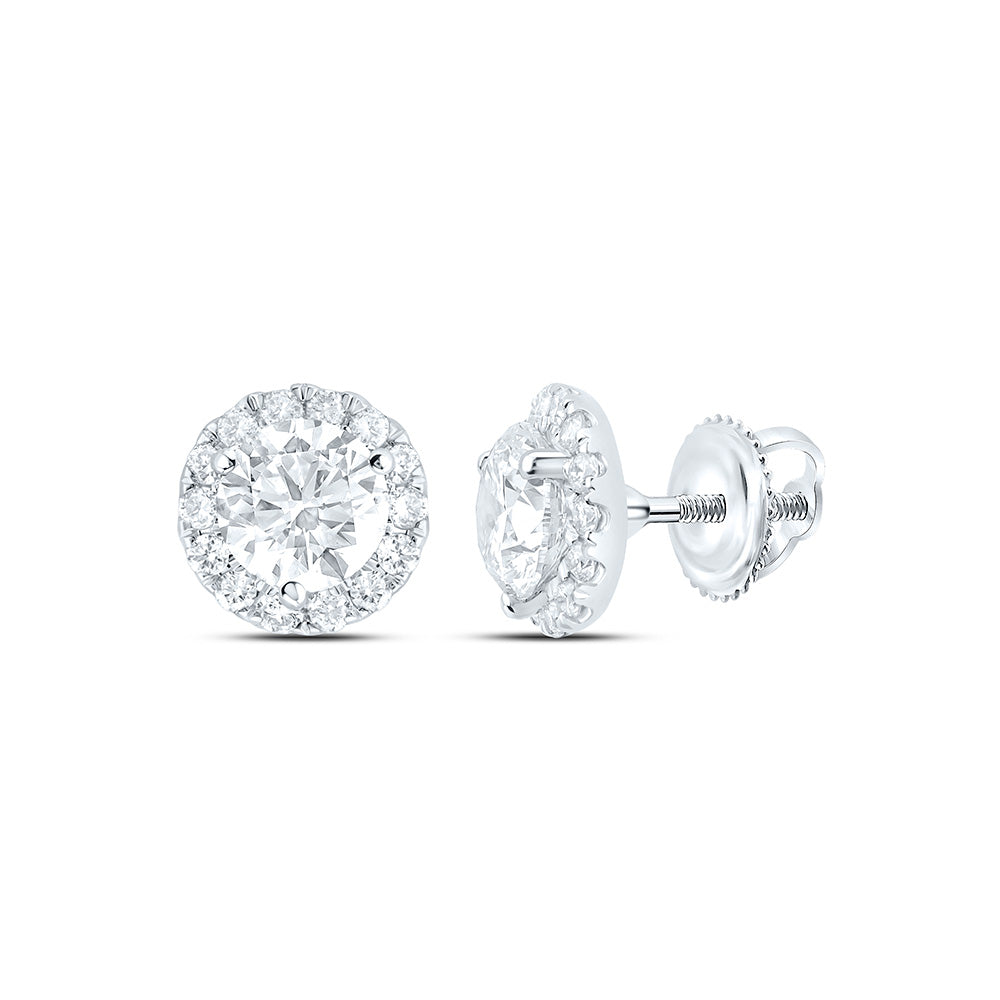 14K Yellow Or White Gold 1 Cttw Lab Grown Diamond Fashion Round Earring