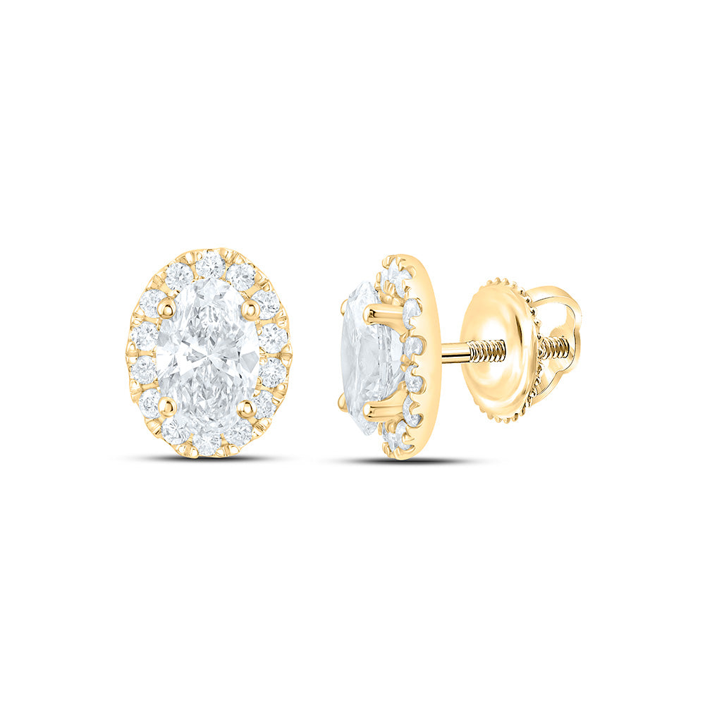 14K Yellow Or White Gold 1 Cttw Lab Grown Diamond Fashion Oval Earring