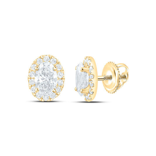 14K Yellow Or White Gold 1 Cttw Lab Grown Diamond Fashion Oval Earring