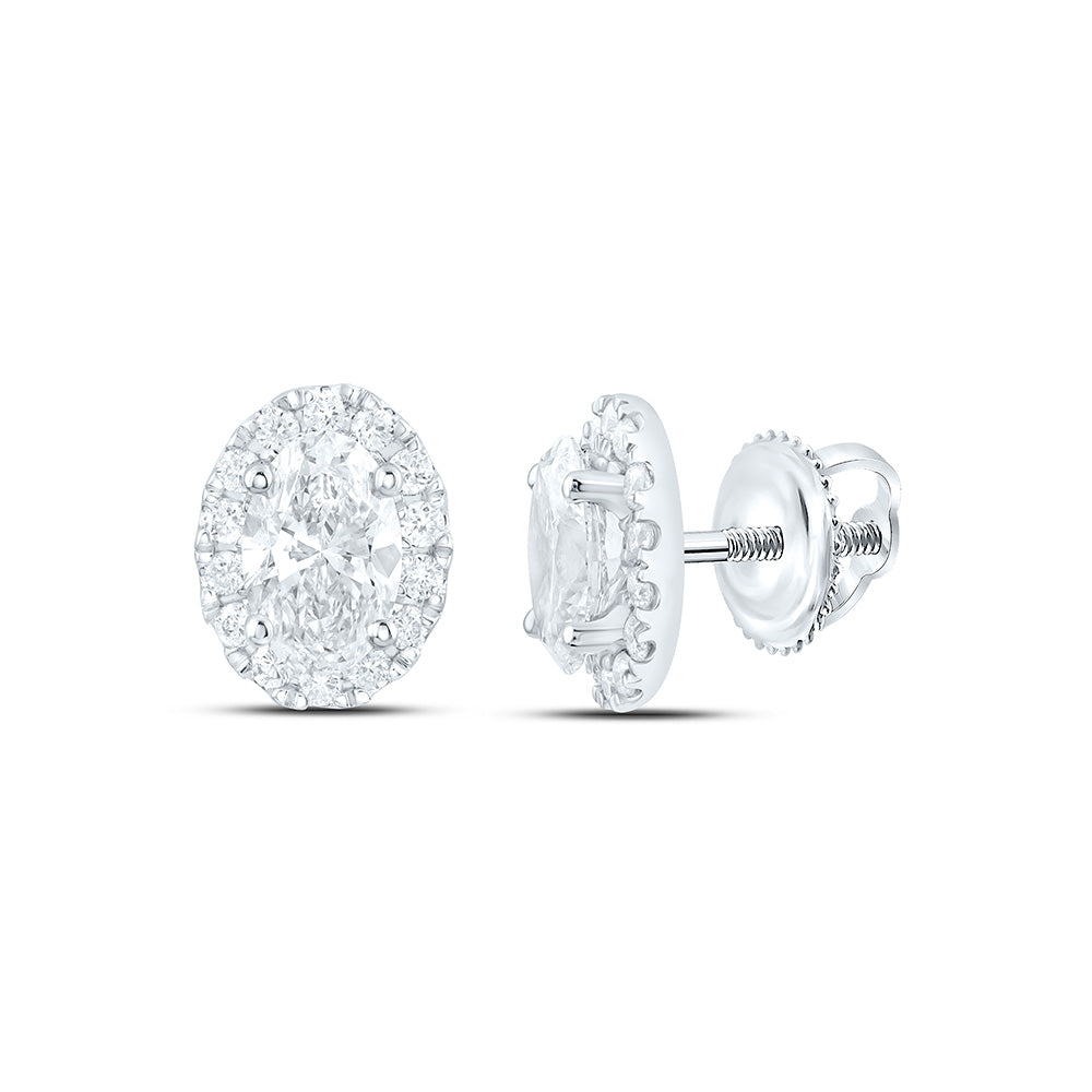 14K Yellow Or White Gold 1 Cttw Lab Grown Diamond Fashion Oval Earring