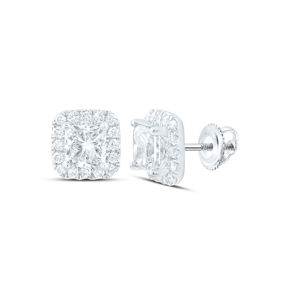 14K Yellow Or White Gold 1 Cttw Lab Grown Diamond Fashion Cushion Earring