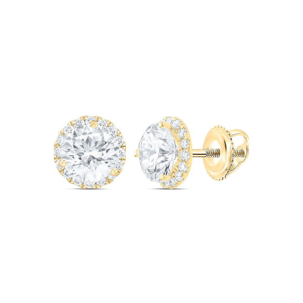 14K Yellow Or White Gold 2 1/4 Cttw Lab Grown Diamond Fashion Round Earring