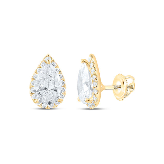 14K Yellow Or White Gold 2 Cttw Lab Grown Diamond Fashion Pear Earring
