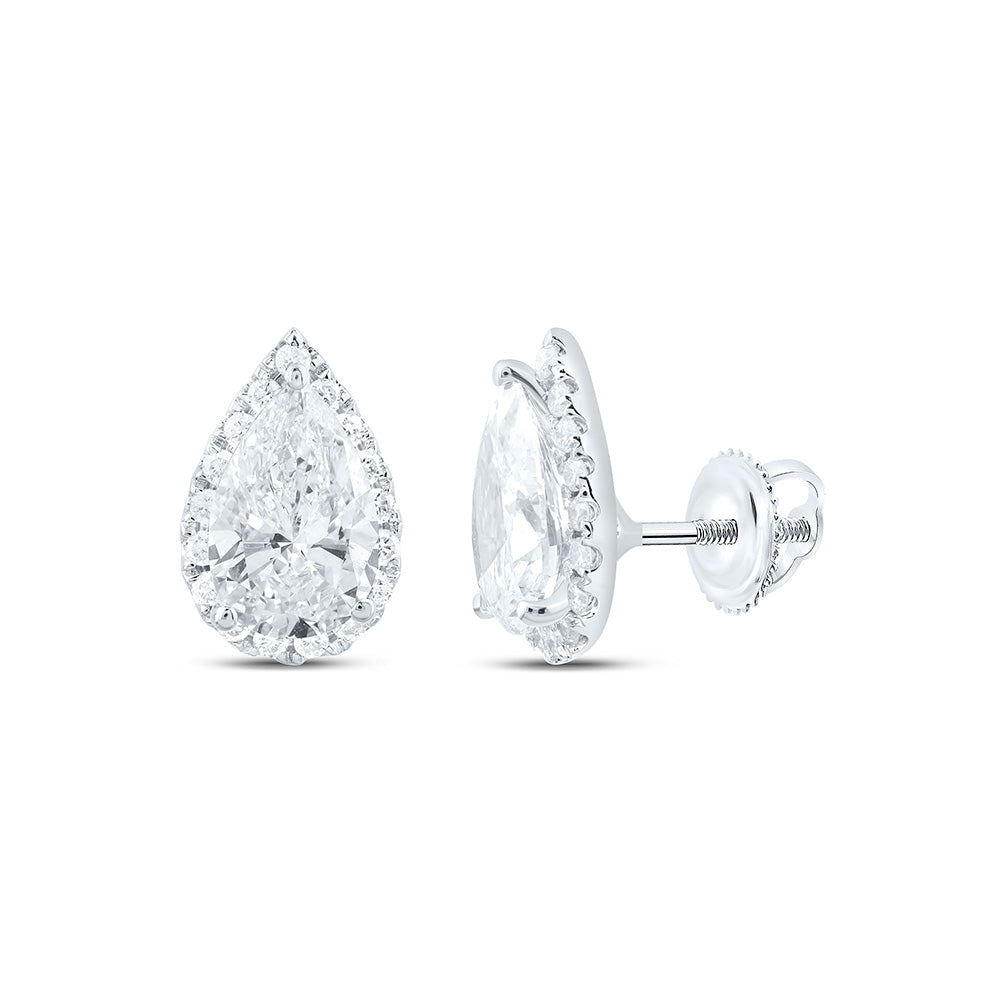 14K Yellow Or White Gold 2 Cttw Lab Grown Diamond Fashion Pear Earring