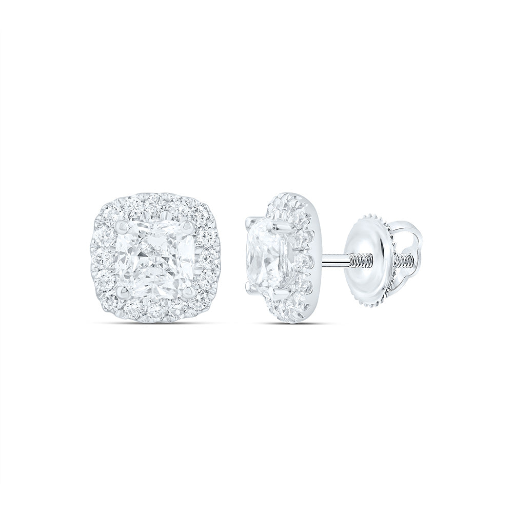 14K Yellow Or White Gold 1 7/8 Cttw Lab Grown Diamond Fashion Cushion Earring