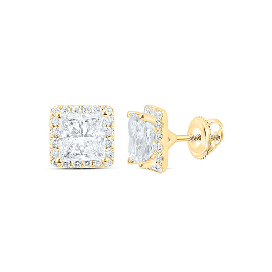 14K Yellow Or White Gold 2 3/8 Cttw Lab Grown Diamond Fashion Square Earring