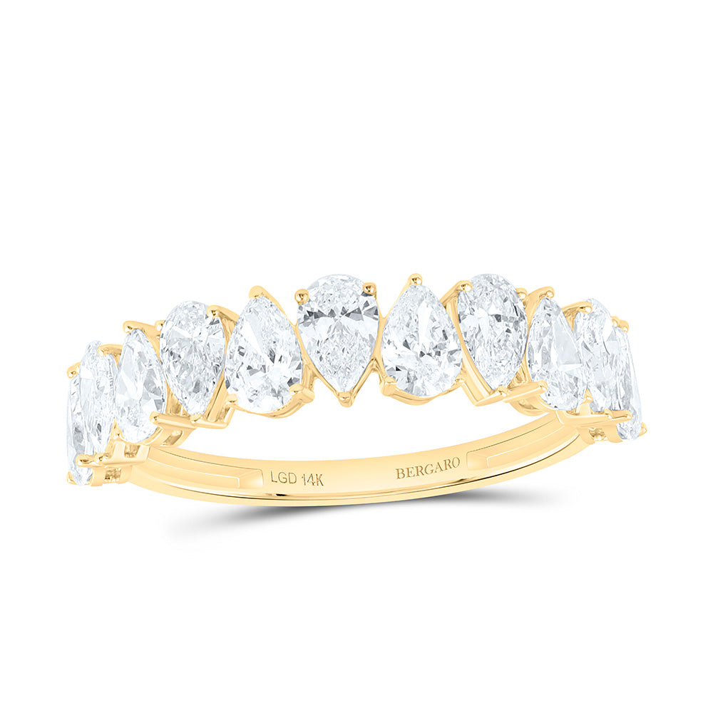 14K Yellow Or White Gold 1 1/2 Cttw Lab Grown Diamond Fashion Pear Band