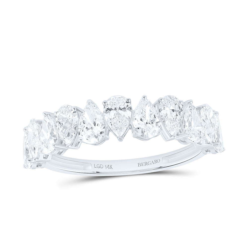 14K Yellow Or White Gold 1 1/2 Cttw Lab Grown Diamond Fashion Pear Band