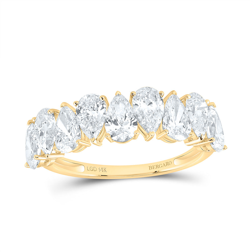 14K Yellow Or White Gold 1 1/2 Cttw Lab Grown Diamond Fashion Pear Band