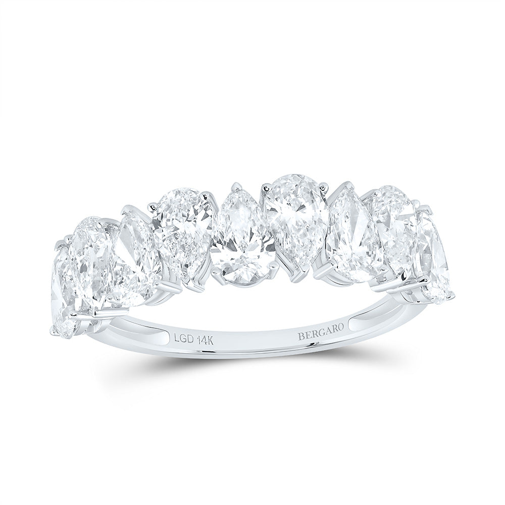 14K Yellow Or White Gold 1 1/2 Cttw Lab Grown Diamond Fashion Pear Band