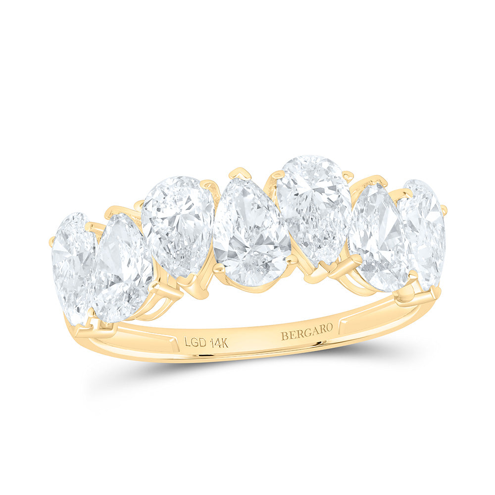 14K Yellow Or White Gold 1 1/2 Cttw Lab Grown Diamond Fashion Pear Band