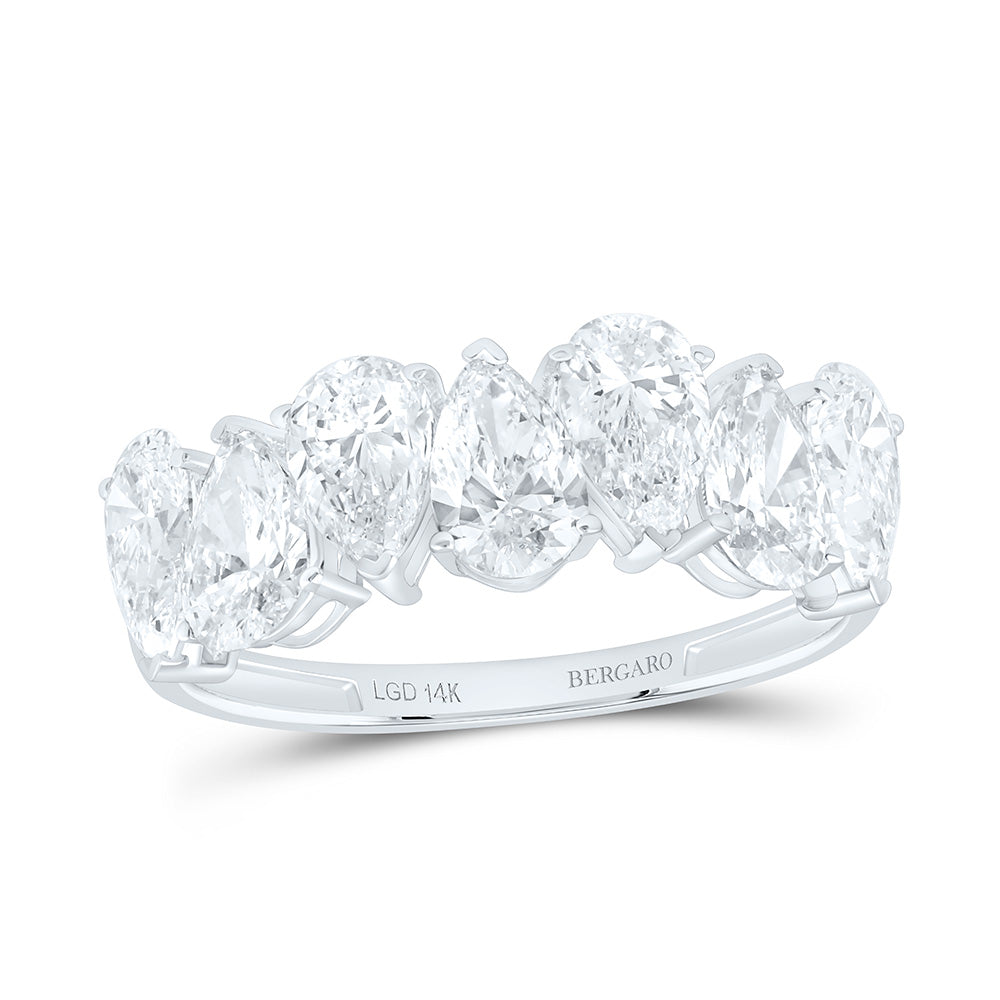 14K Yellow Or White Gold 1 1/2 Cttw Lab Grown Diamond Fashion Pear Band