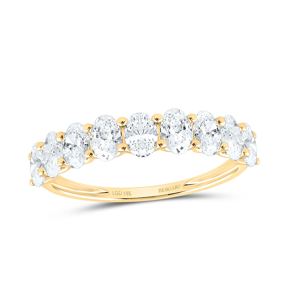 14K Yellow Or White Gold 1 1/5 Cttw Lab Grown Diamond Fashion Oval Band