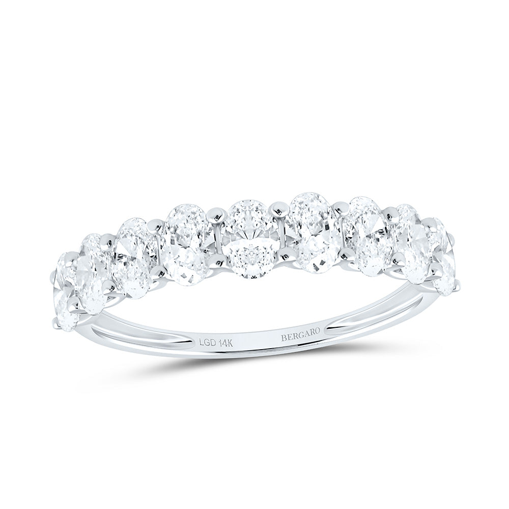 14K Yellow Or White Gold 1 1/5 Cttw Lab Grown Diamond Fashion Oval Band