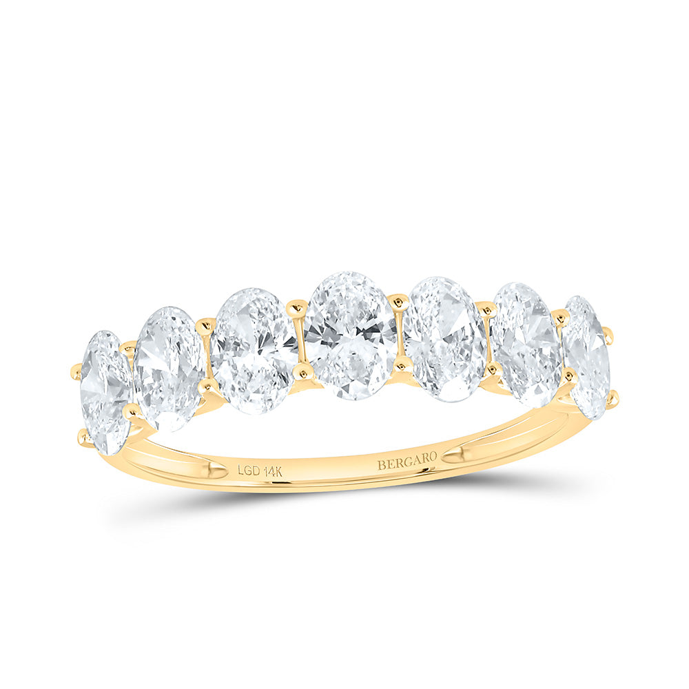 14K Yellow Or White Gold 1 3/4 Cttw Lab Grown Diamond Fashion Oval Band