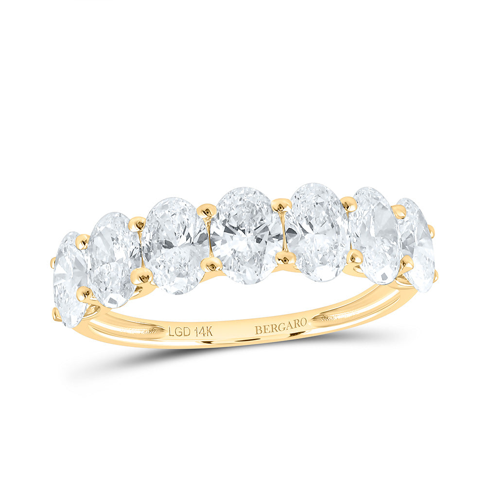 14K Yellow Or White Gold 2 1/4 Cttw Lab Grown Diamond Fashion Oval Band