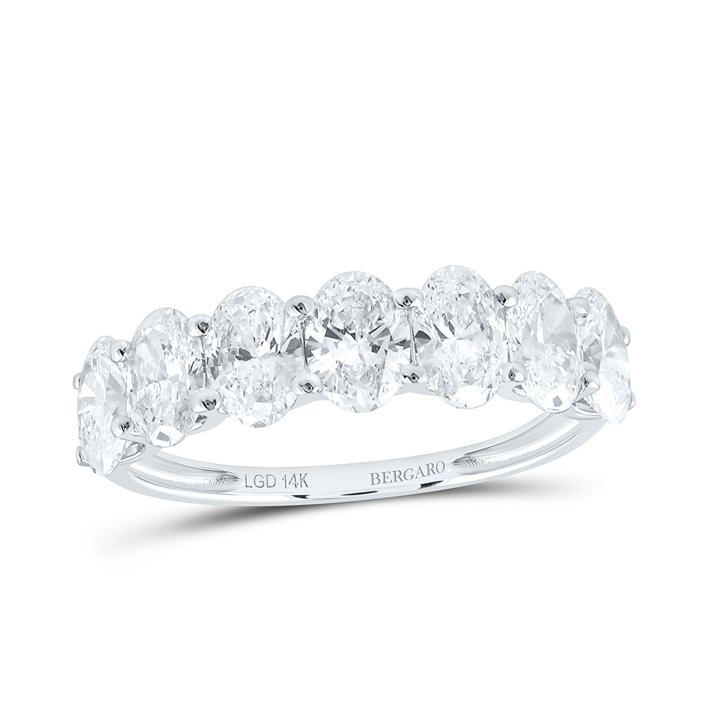 14K Yellow Or White Gold 2 1/4 Cttw Lab Grown Diamond Fashion Oval Band