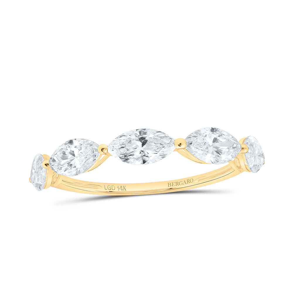 14K Yellow Or White Gold 1 1/2 Cttw Lab Grown Diamond Fashion Marquise Band