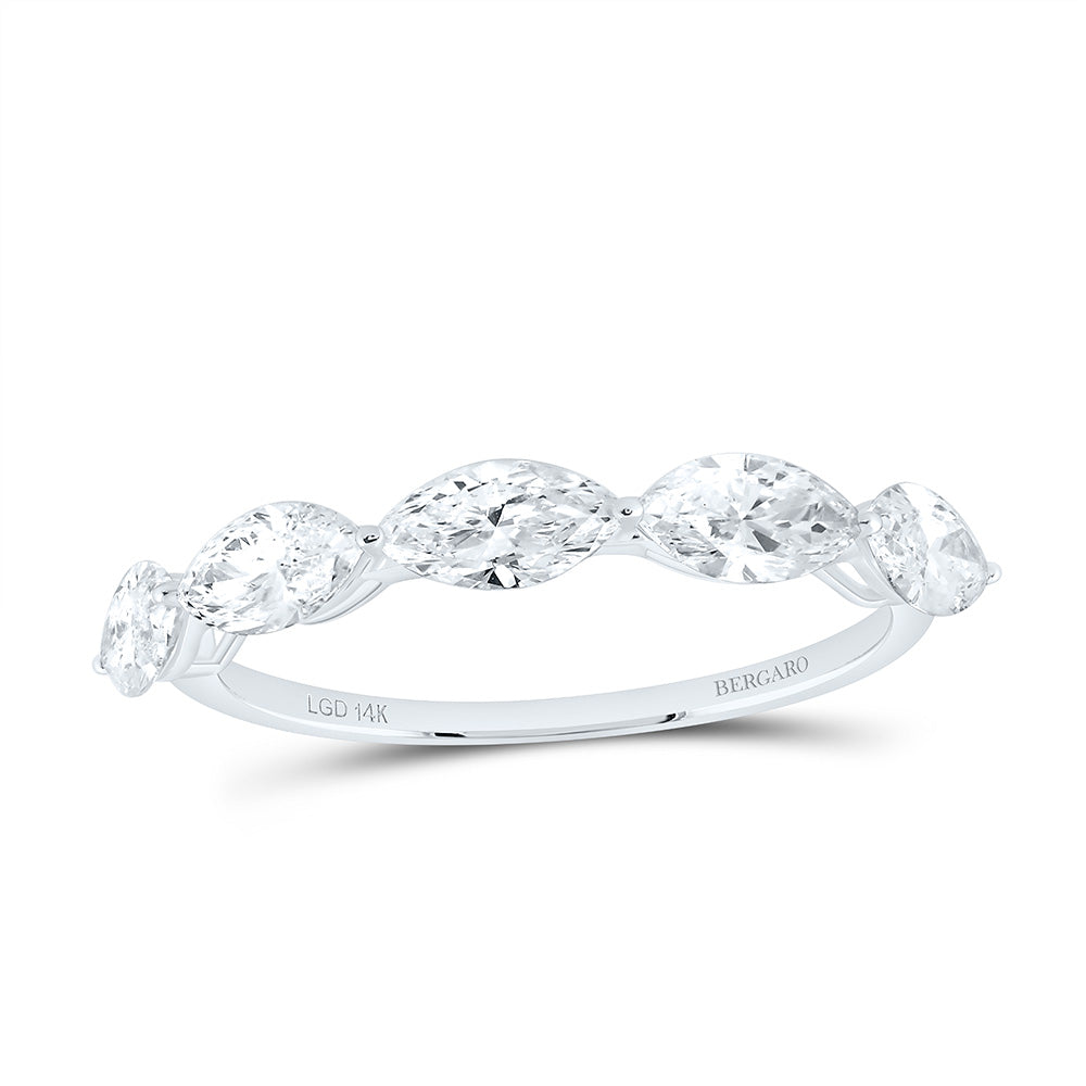 14K Yellow Or White Gold 1 1/3 Cttw Lab Grown Diamond Fashion Marquise Band