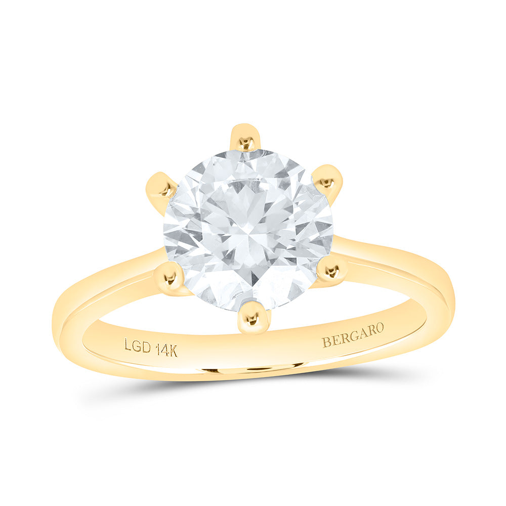 14K Yellow Or White Gold 2 Cttw Lab Grown Diamond Round Solitaire Ring