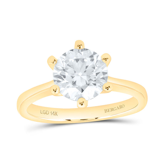 14K Yellow Or White Gold 2 Cttw Lab Grown Diamond Round Solitaire Ring