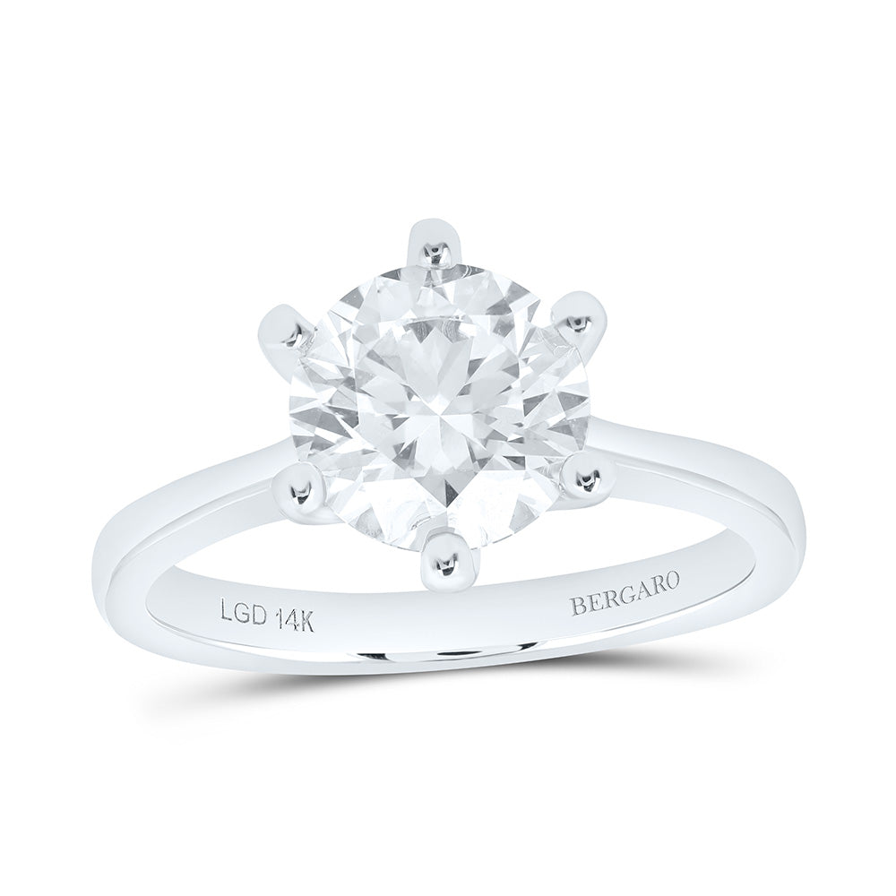 14K Yellow Or White Gold 2 Cttw Lab Grown Diamond Round Solitaire Ring