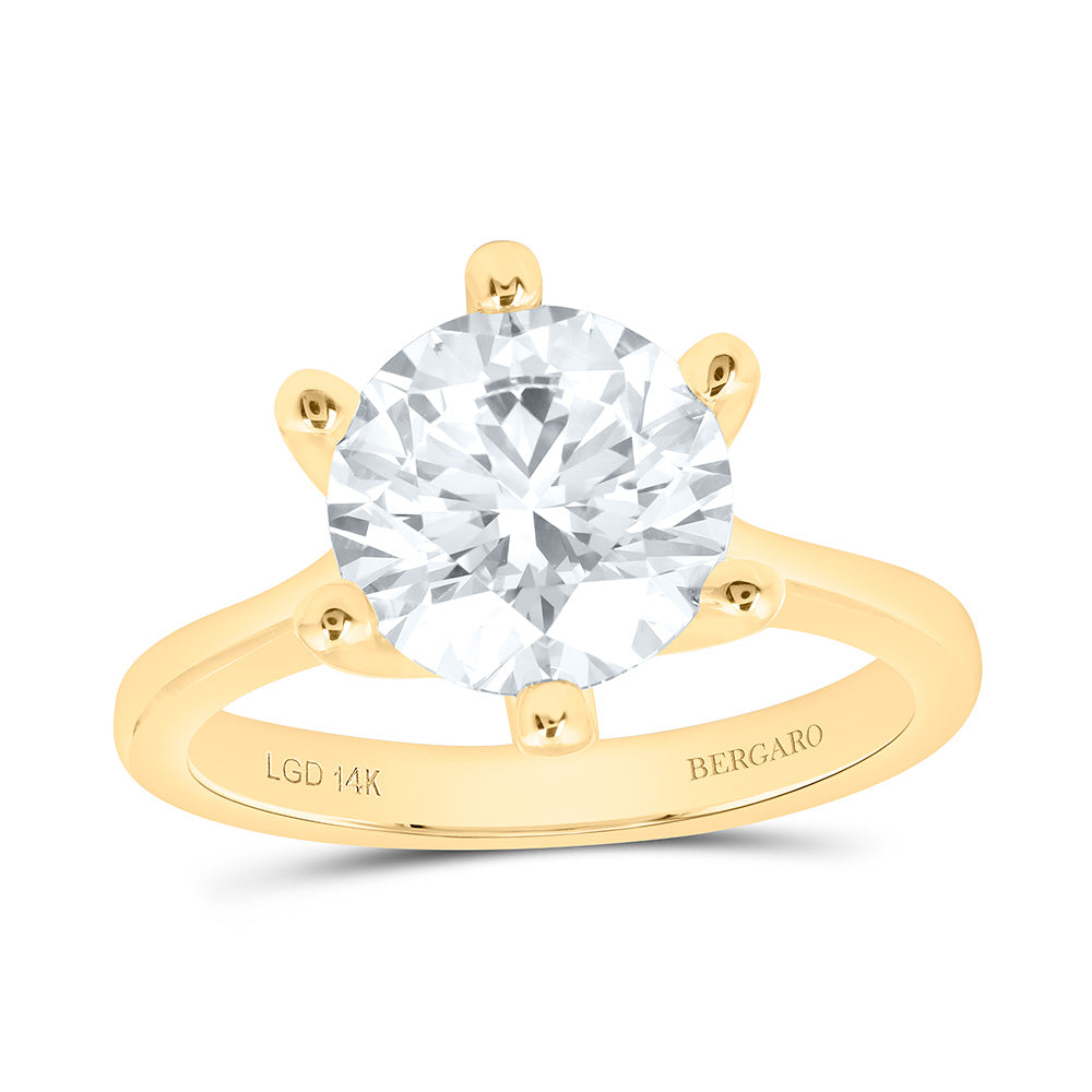 14K Yellow Or White Gold 3 Cttw Lab Grown Diamond Round Solitaire Ring