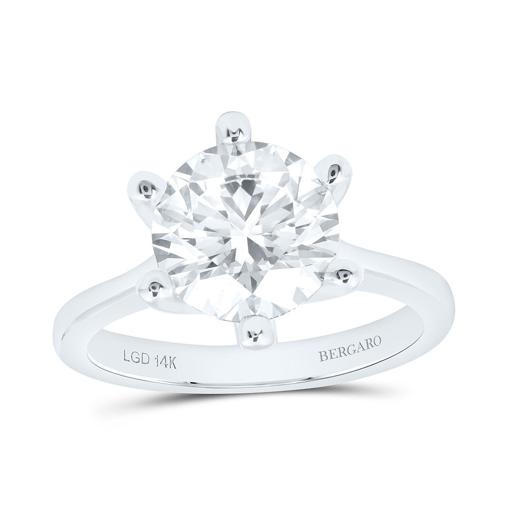 14K Yellow Or White Gold 3 Cttw Lab Grown Diamond Round Solitaire Ring
