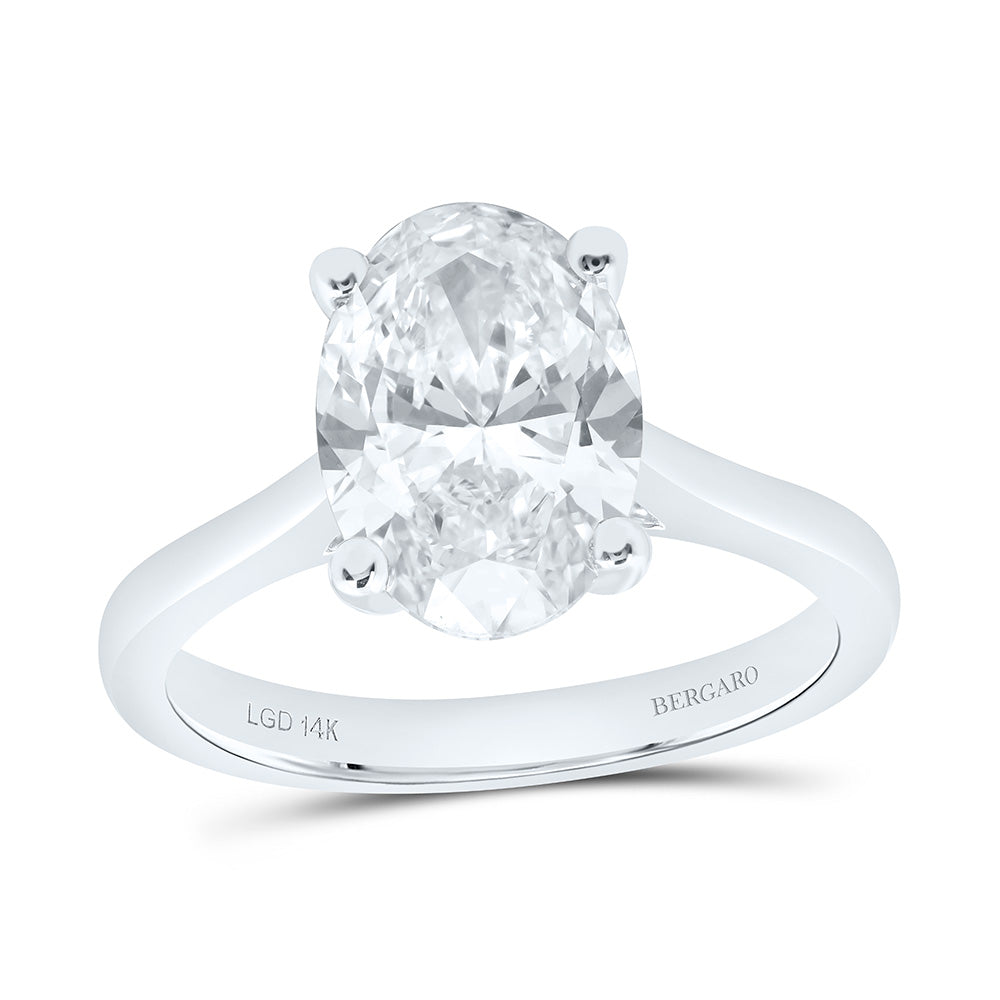 14K Yellow Or White Gold 3 Cttw Lab Grown Diamond Oval Solitaire Ring