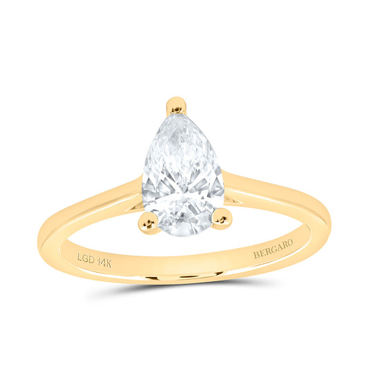 14K Yellow Or White Gold 1 Cttw Lab Grown Diamond Pear Solitaire Ring