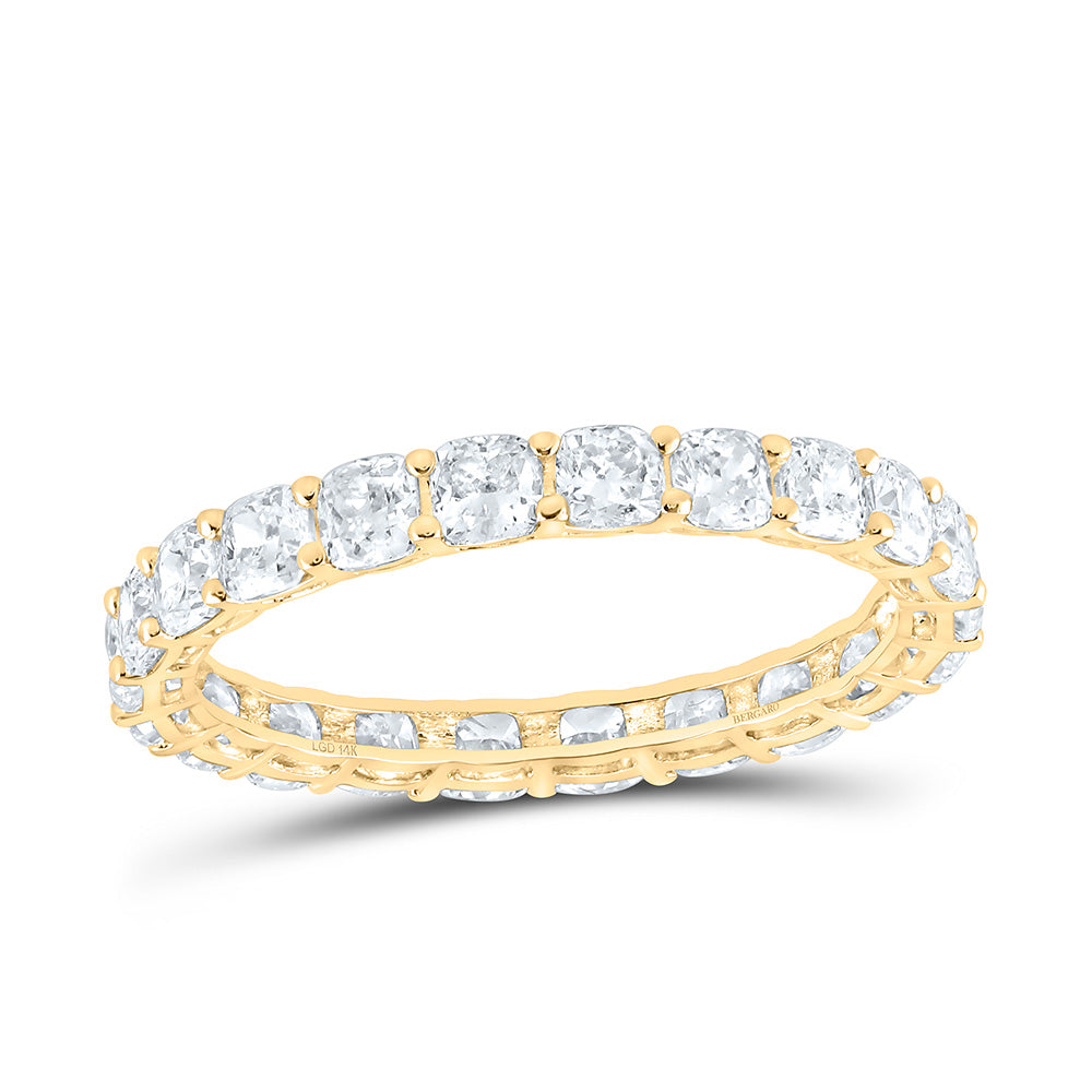 14K Yellow Or White Gold 2 1/5 Cttw Lab Grown Diamond Fashion Cushion Band