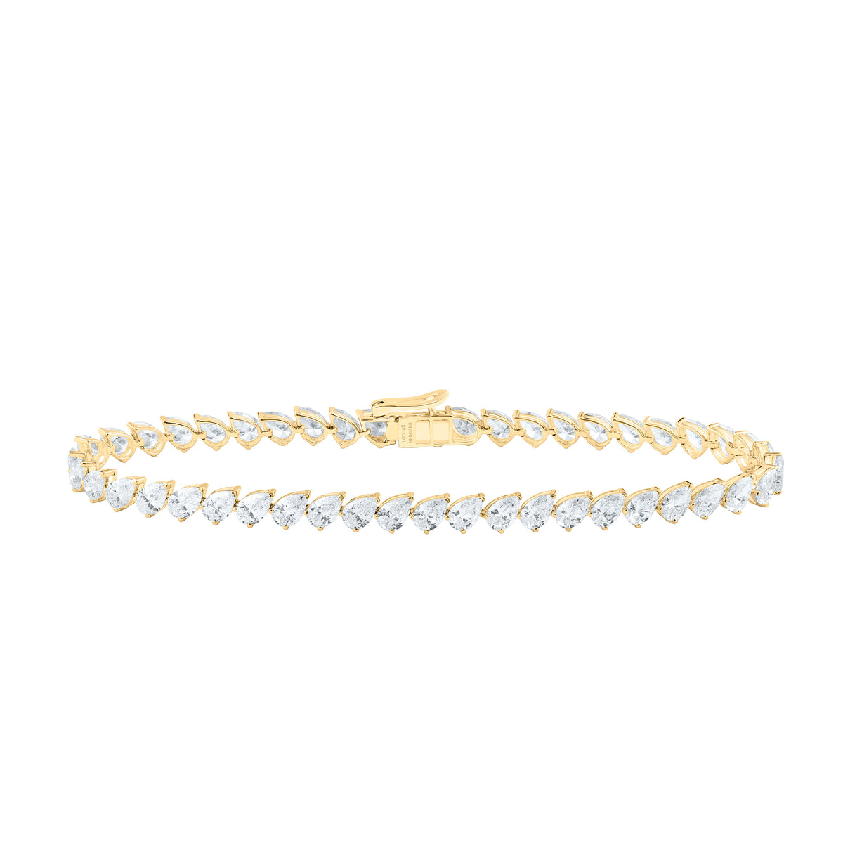 14K Yellow Or White Gold 7 1/3 Cttw Lab Grown Diamond Fashion Pear Bracelet (7 Inch)