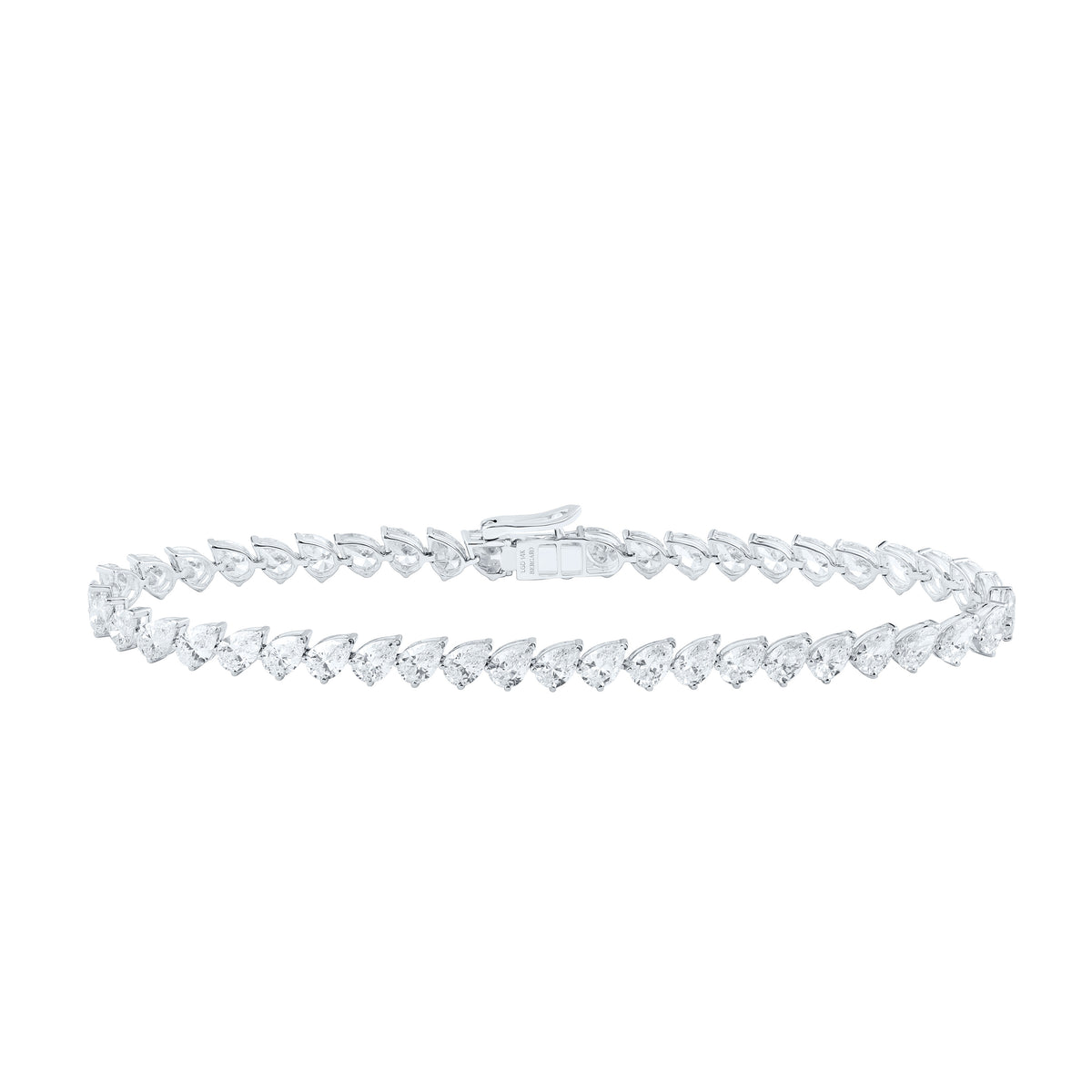 14K Yellow Or White Gold 7 1/3 Cttw Lab Grown Diamond Fashion Pear Bracelet (7 Inch)