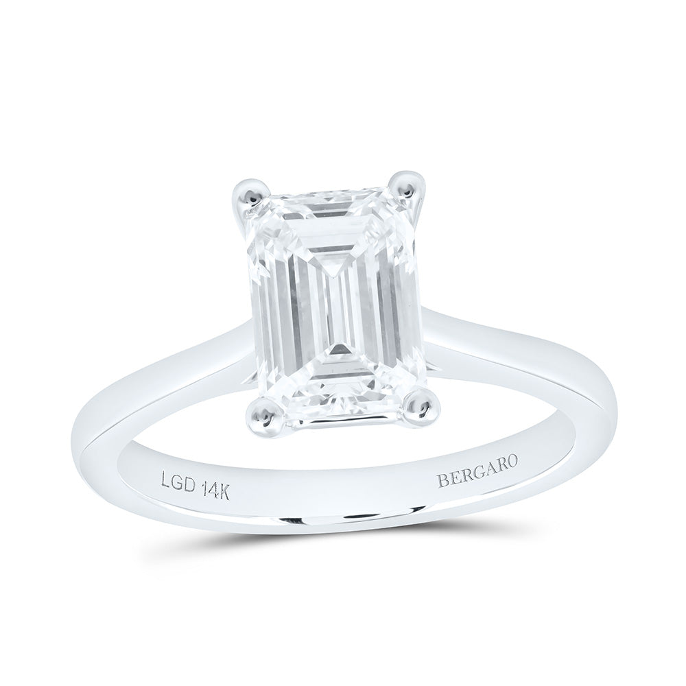 14K Yellow Or White Gold 2 Cttw Lab Grown Diamond Emerald Solitaire Ring