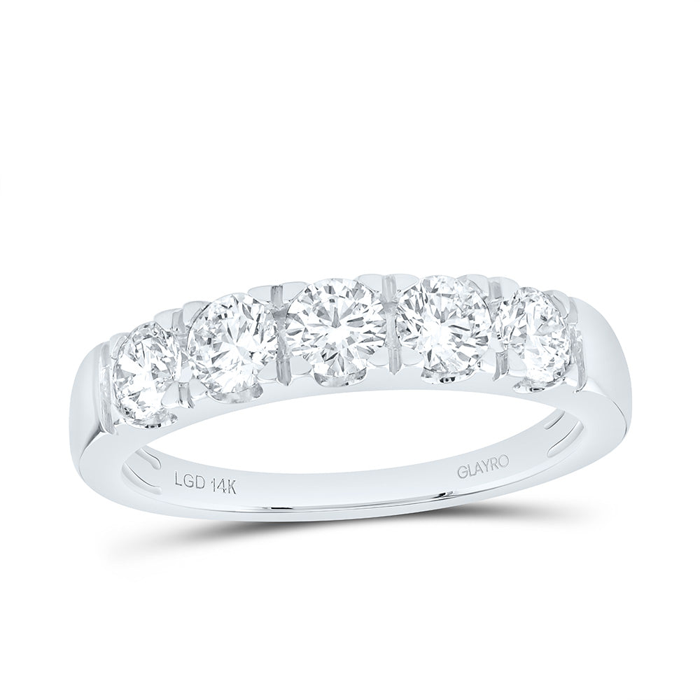 14K Yellow Or White Gold 1 1/2 Cttw Lab Grown Diamond 1/3 Cttw Center Round Mens Band